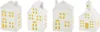 LED Keramik Haus weiß 11 cm - 4er Set - Deko Weihnachtsdorf Produktbild-Vorschau 1