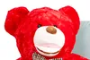 Close-up of a red teddy bear's face. Produktbild-Vorschau