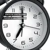 Close-up of an analog alarm clock face with text overlays. Anteprima dell’immagine prodotto