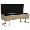 vidaXL Bank mit Staufach 105 cm Beige Samt Produktbild-Vorschau 1