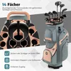 Golf Cart Bag, 14-fach Unterteilung, 11 Taschen, Pink Produktbild-Vorschau 3