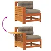 vidaXL Gartensofa mit Armlehne und Kissen Wachsbraun Produktbild-Vorschau 7