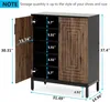 A shoe cabinet with dimensions shown. Voir les images du produit