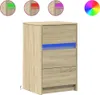 A wooden nightstand with blue LED lighting. Anteprima dell’immagine prodotto