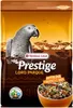 A bag of bird food with an image of a parrot and a bowl of the mix. Produktbild-Vorschau