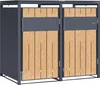 AXI Luke Mülltonnenbox Anthrazit/Holzoptik aus Metall - 2 Produktbild-Vorschau 3