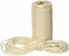 A roll of natural sisal rope with some rope unspooled in front of it, on a white background. Produktbild-Vorschau