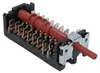 A rotary switch for an oven or stove, with multiple connection terminals and a red plastic control shaft. Produktbild-Vorschau