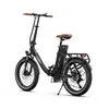 A black electric bicycle with brown accents is shown against a white background. Produktbild-Vorschau