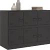 vidaXL Příborník černý 99x39x73 cm ocelový Náhled obrázku produktu 4