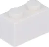 A single white LEGO brick with two studs on top, shown from a diagonal angle against a white background. Podgląd zdjęcia produktu