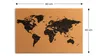 A world map on a corkboard with dimensions indicated. Produktbild-Vorschau