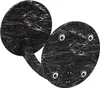 Two round tables with black marble-like tops and metallic legs are shown from a slightly elevated angle against a white background. Anteprima dell’immagine prodotto