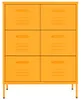 vidaXL Schubladenschrank Senfgelb 80x35x101,5 cm Stahl Produktbild-Vorschau 3