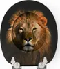 A close-up of a lion's face on a toilet seat. Náhled obrázku produktu