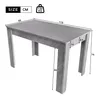 A gray rectangular dining table with dimensions indicated by measurement lines and numbers. Anteprima dell’immagine prodotto