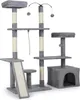 COSTWAY 136 cm tiragraffi, albero per gatti con grotta per Anteprima dell’immagine prodotto 1