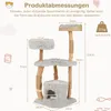 COSTWAY 124cm Kratzbaum Holz, Katzenbaum mit Kratzpfosten, Produktbild-Vorschau 3