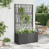 vidaXL Pflanzkübel mit Rankgitter Dunkelgrau 80x36x140 cm Produktbild-Vorschau 2