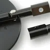 Close-up view of black motorcycle mirrors with mounting hardware. Produktbild-Vorschau