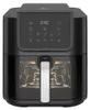 A black air fryer with a digital display and a silver handle. Náhled obrázku produktu