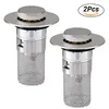 2x Edelstahl Waschbeckenstöpsel Pop Up Bodenablauf Filter Produktbild-Vorschau 1