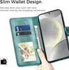 Samsung Galaxy S24 5G Custodia in pelle Portafoglio Verde Anteprima dell’immagine prodotto 3