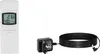 A white temperature and humidity sensor and a black power adapter with a coiled cable are displayed against a white background. Náhled obrázku produktu