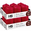 Candele a colonna Ø4cm x 6cm rosso rubino confezione da 12 Anteprima dell’immagine prodotto 1