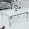 Moderner Barock Couchtisch 100 cm weiß Produktbild-Vorschau 1
