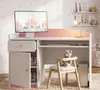 Scrivania per bambini rosa e bianca | Scrivania per bambine Anteprima dell’immagine prodotto 1