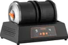 A VEVOR electric polishing machine with a double drum is shown against a white background. The machine is black with silver and orange accents. The digital display shows numbers and buttons. Produktbild-Vorschau