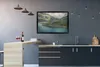 MuchoWow® Gerahmtes Poster Ein Zug entlang des blauen Produktbild-Vorschau 2