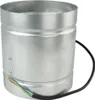 A close-up studio shot of a metal duct fan with electrical wires. Voir les images du produit