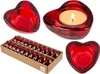 Uchwyt na tealight z czerwonego szkła, serce, ok. 8 x 8 cm Podgląd zdjęcia produktu 1