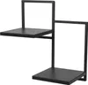A black metal plant stand with two shelves. Produktbild-Vorschau