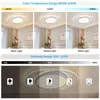 Collage showing color temperature and dimming range of a ceiling light. Produktbild-Vorschau