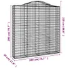 vidaXL Gabione mit Hochbogen 200x30x200/220 cm Verzinktes Produktbild-Vorschau 5