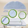 Close-up marketing image showing two robot vacuum mop pads with magnified insets highlighting features. Produktbild-Vorschau