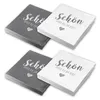 itenga 80x Serviette Schön dass du da bist (40x taubengrau Produktbild-Vorschau 1
