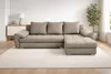 AX LIVING Manisa, woonkamerbank, L-vormig, lichtbruin Productafbeelding-voorbeeld 1