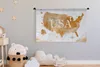 MuchoWow® Wandteppich Wandbehang Karte - Amerika - Gold Produktbild-Vorschau 4