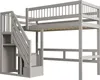 Łóżko z litego drewna Sweiko 90x200, schody z szafką, łóżko Podgląd zdjęcia produktu 11