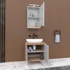 Szafka pod umywalkę biała dwudrzwiowa 60 x 45 x 70 cm dąb Podgląd zdjęcia produktu 5