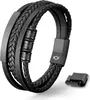 UNIQAL | Lederarmband Herren "BLACK SHAPE" Mens Leather Produktbild-Vorschau 1