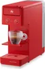 A red Illy espresso machine with a cup of espresso on the drip tray. Podgląd zdjęcia produktu