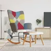vidaXL Hojdacie kreslo so stoličkou Patchwork Fabric Náhľad obrázku produktu 2