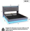 MODFU Polsterbett Boxspringbett 140x200cm mit LED und USB, Produktbild-Vorschau 7
