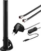 A black indoor antenna and its accessories are displayed against a white background. Anteprima dell’immagine prodotto