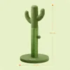 A green cactus-shaped cat scratching post with a toy ball attached. Produktbild-Vorschau